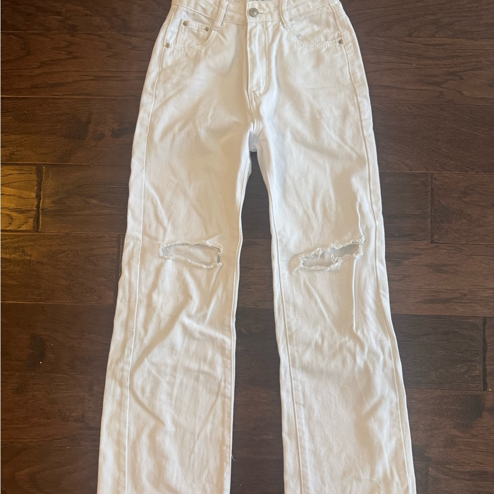 Princess Polly White Cece Hammer Wide Leg Jeans